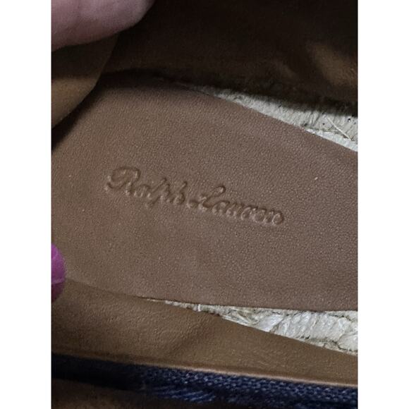 Ralph Lauren Bowsworth Lace Linen Logo Almond Toe Slip On Men's 8 Women’s 10.5 - Picture 7 of 16